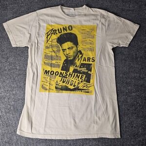 Bruno Mars Shirt Mens Large White Moonshine Jungle Tour Graphic Tee Bay Island